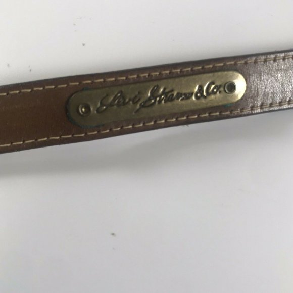 VTG Levis Brown Leather Skinny Belt Ladies Size Small Levi Strauss Nameplate USA - Picture 5 of 8